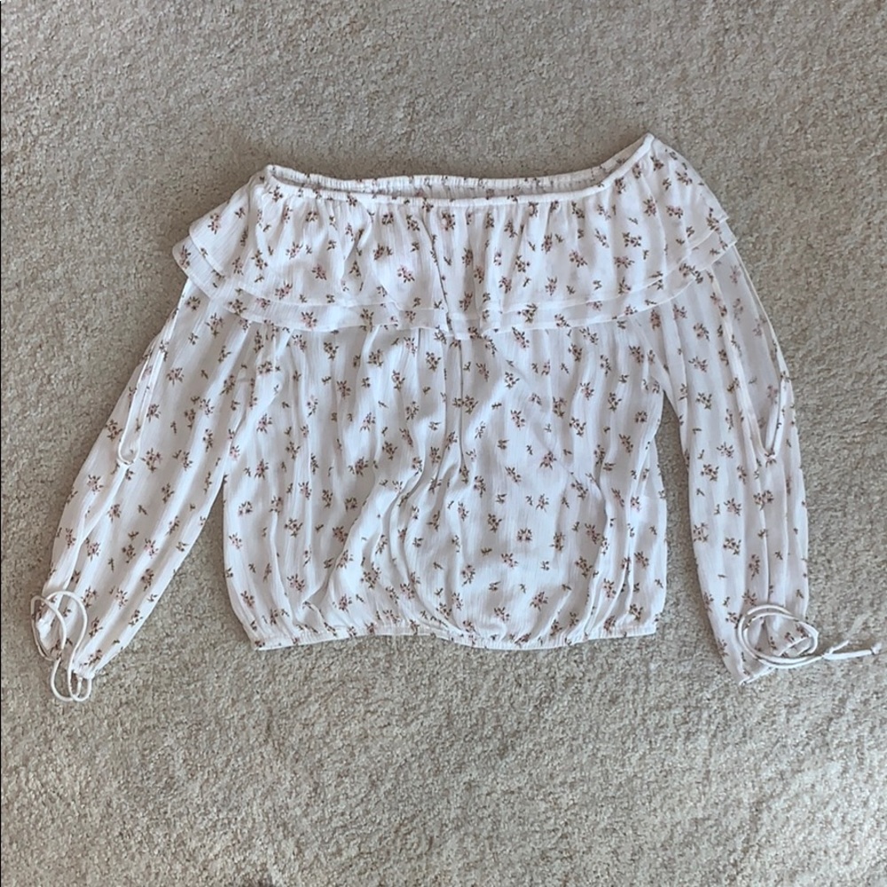 Floral Bubble Top with Ruffle